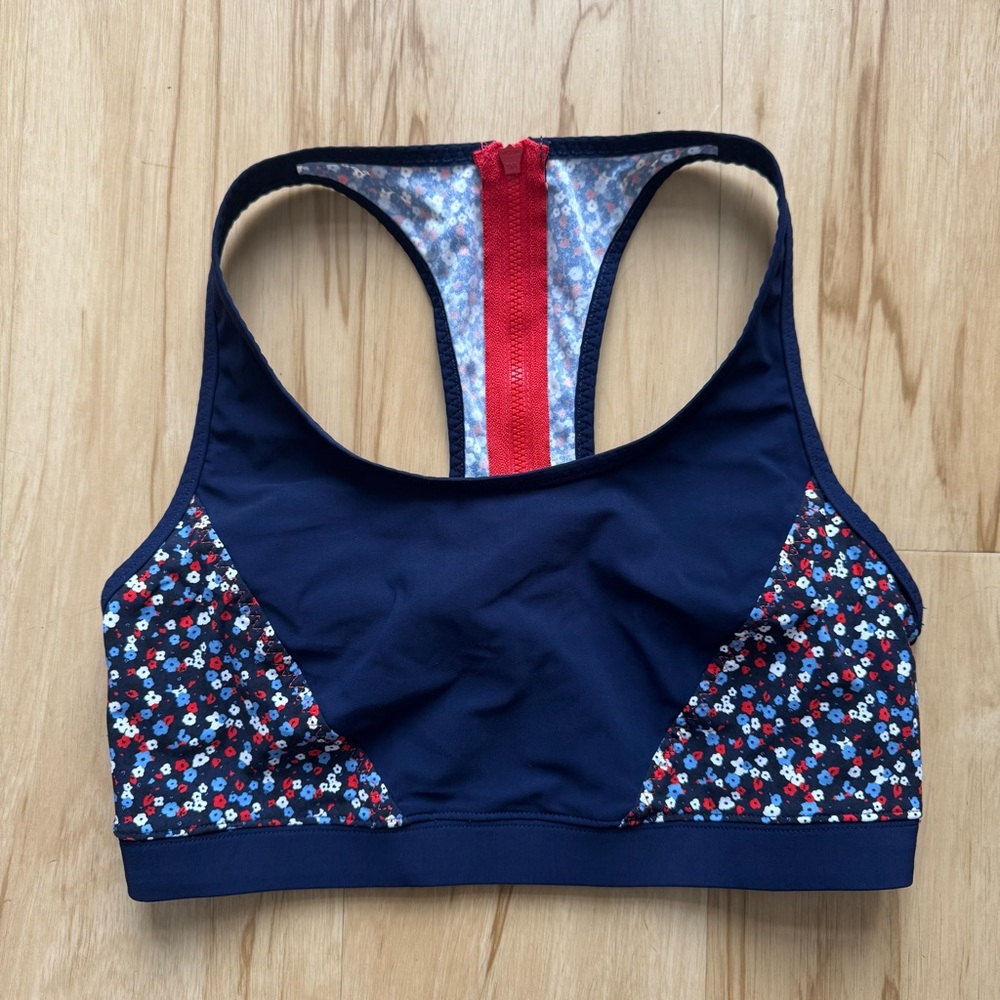 Tory Sport Floral Navy Sports Bra